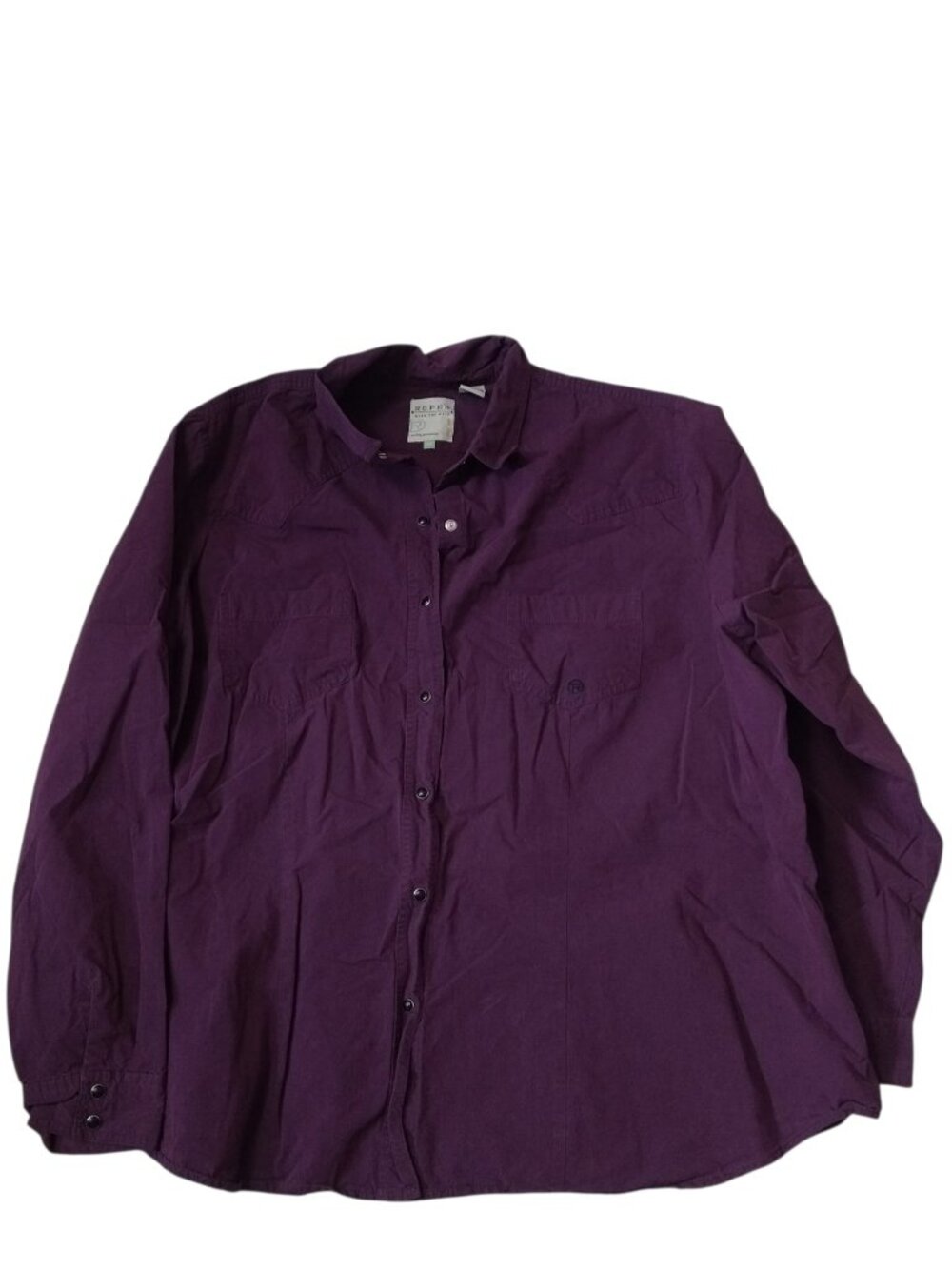 Roper Women's 3X Long Sleeve Purple Snap Up Shirt Western Cowgirl Rodeo Country
